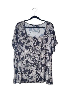 Jones & Co Paisley Square Neck Blouse